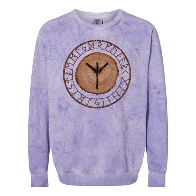 Algiz Elder Futhark Rune Colorblast Crewneck Sweatshirt