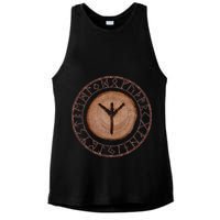 Algiz Elder Futhark Rune Ladies PosiCharge Tri-Blend Wicking Tank