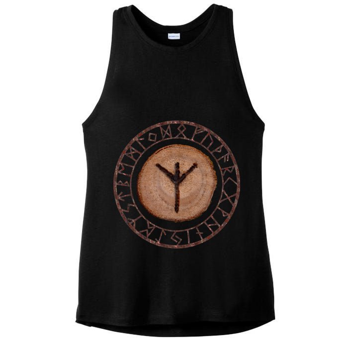 Algiz Elder Futhark Rune Ladies PosiCharge Tri-Blend Wicking Tank