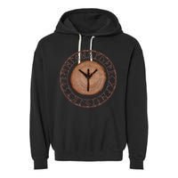 Algiz Elder Futhark Rune Garment-Dyed Fleece Hoodie