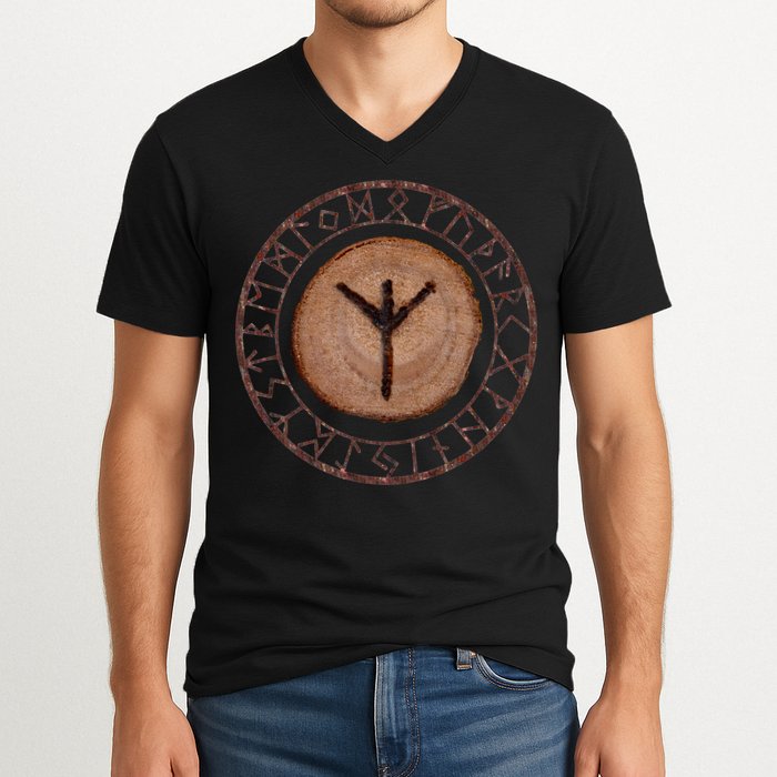 Algiz Elder Futhark Rune V-Neck T-Shirt