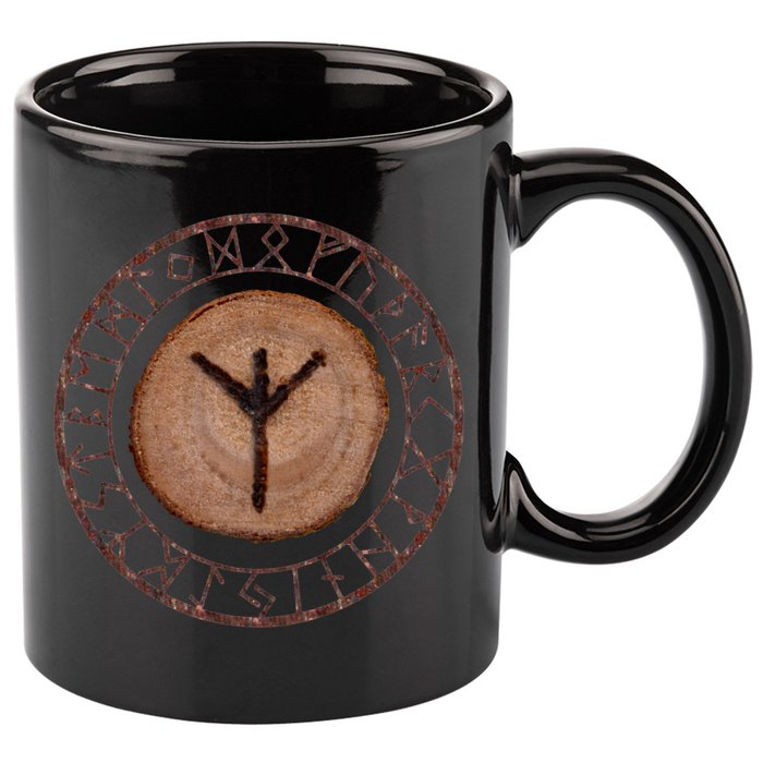 Algiz Elder Futhark Rune 11oz C Handle Ceramic Mug