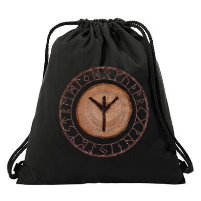 Algiz Elder Futhark Rune Drawstring Bag