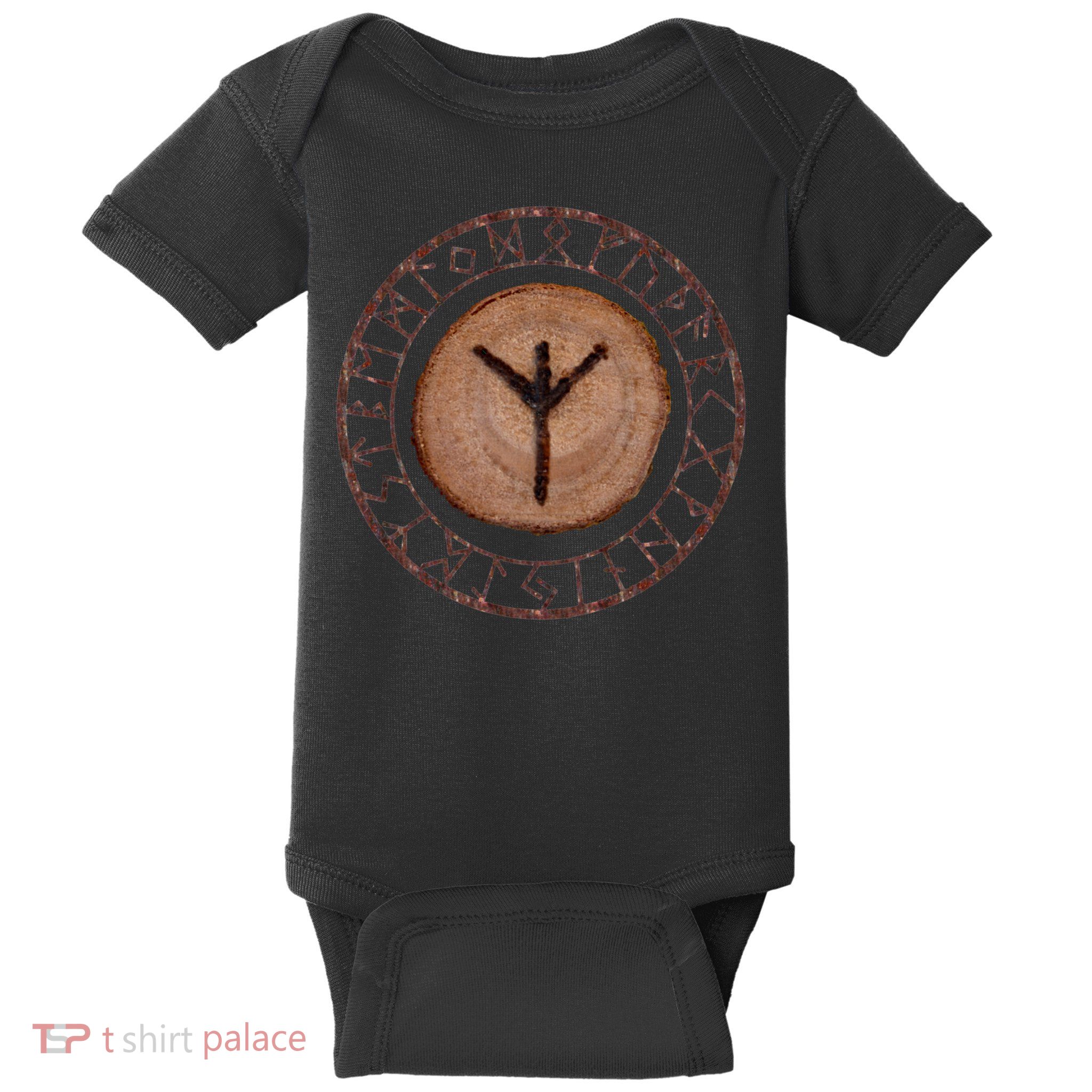 Algiz Elder Futhark Rune Baby Bodysuit