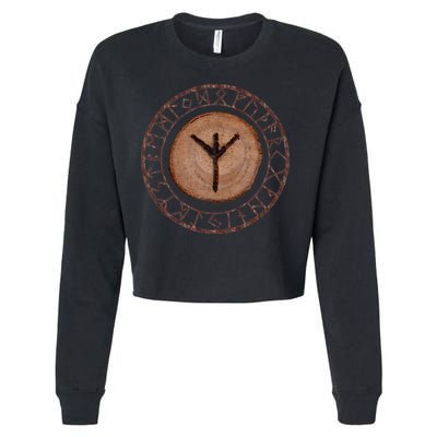 Algiz Elder Futhark Rune Cropped Pullover Crew