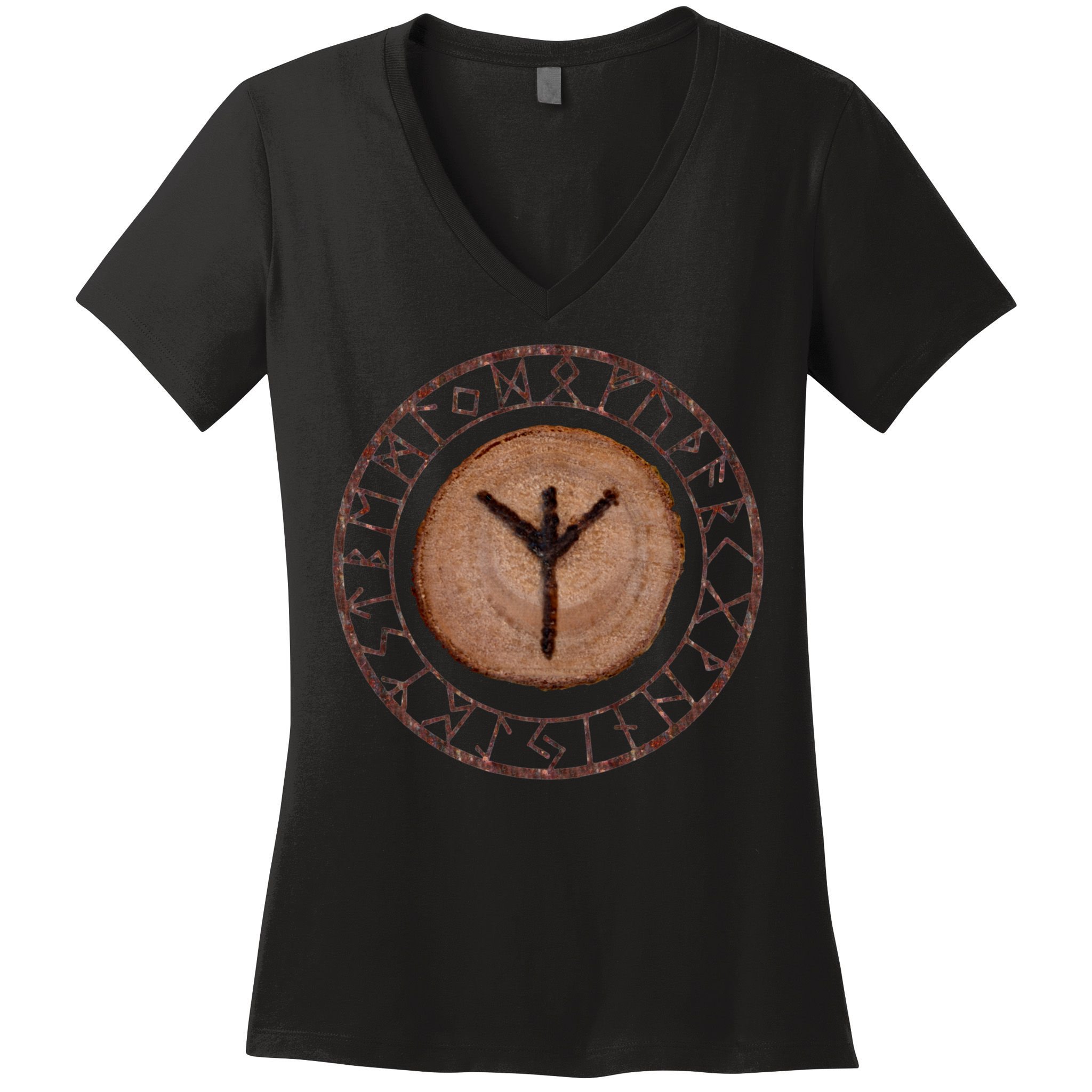 Algiz Elder Futhark Rune Women's V-Neck T-Shirt