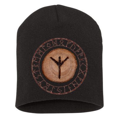 Algiz Elder Futhark Rune Short Acrylic Beanie