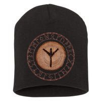 Algiz Elder Futhark Rune Short Acrylic Beanie