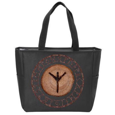 Algiz Elder Futhark Rune Zip Tote Bag