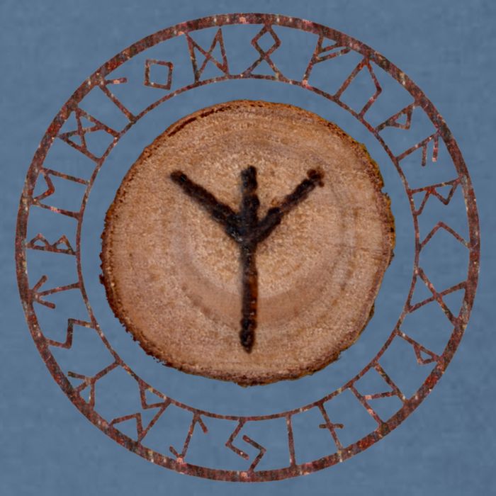 Algiz Elder Futhark Rune Garment-Dyed Sweatshirt