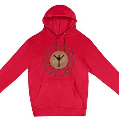 Algiz Elder Futhark Rune Premium Pullover Hoodie