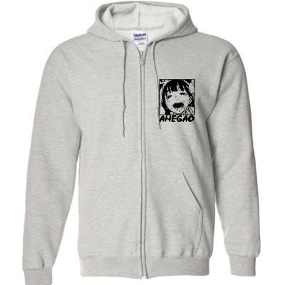 Ahegao Emoji Face Cartoon Full Zip Hoodie
