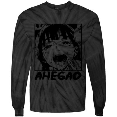 Ahegao Emoji Face Cartoon Tie-Dye Long Sleeve Shirt