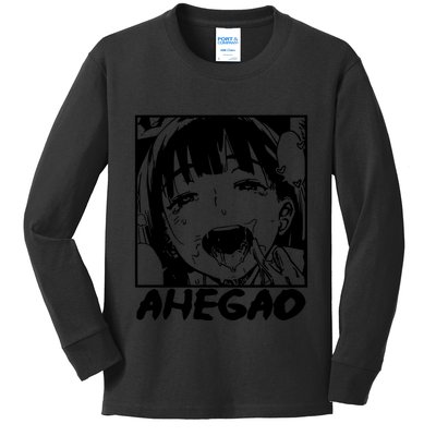 Ahegao Emoji Face Cartoon Kids Long Sleeve Shirt