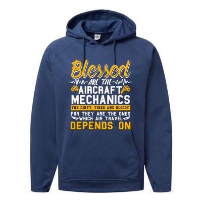 Aircraft Engineer Funny Gift Plane Mechanic Technician Meaningful Gift Performance Fleece Hoodie