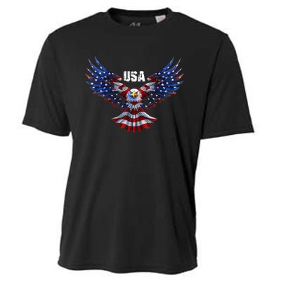 American Eagle Flag USA 4th Of July Cooling Performance Crew T-Shirt