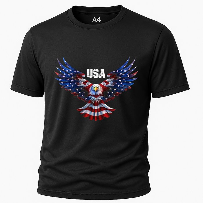 American Eagle Flag USA 4th Of July Cooling Performance Crew T-Shirt