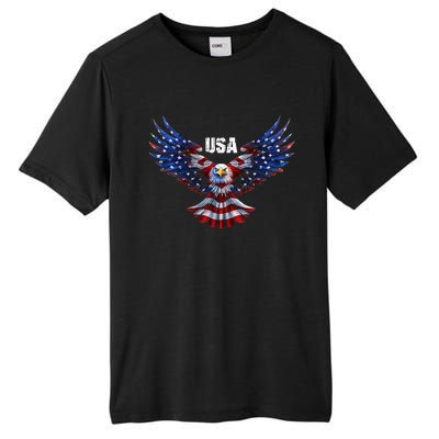 American Eagle Flag USA 4th Of July Tall Fusion ChromaSoft Performance T-Shirt