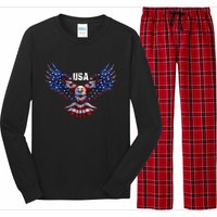 American Eagle Flag USA 4th Of July Long Sleeve Pajama Set