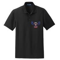 American Eagle Flag USA 4th Of July Dry Zone Grid Polo