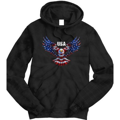 American Eagle Flag USA 4th Of July Tie Dye Hoodie