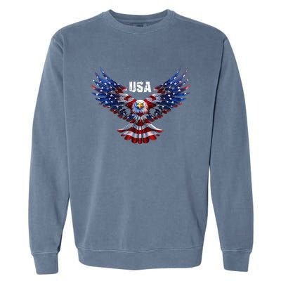 American Eagle Flag USA 4th Of July Garment-Dyed Sweatshirt