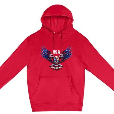 American Eagle Flag USA 4th Of July Premium Pullover Hoodie