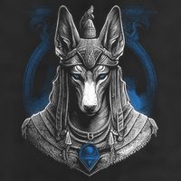 Anubis Egyptian God Realistic Garment-Dyed Heavyweight T-Shirt