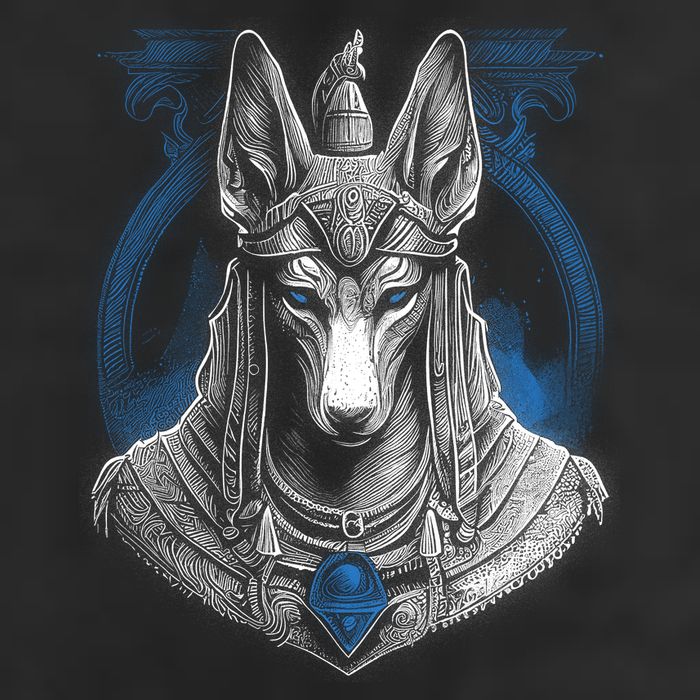Anubis Egyptian God Realistic Garment-Dyed Heavyweight T-Shirt