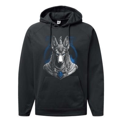 Anubis Egyptian God Realistic Performance Fleece Hoodie