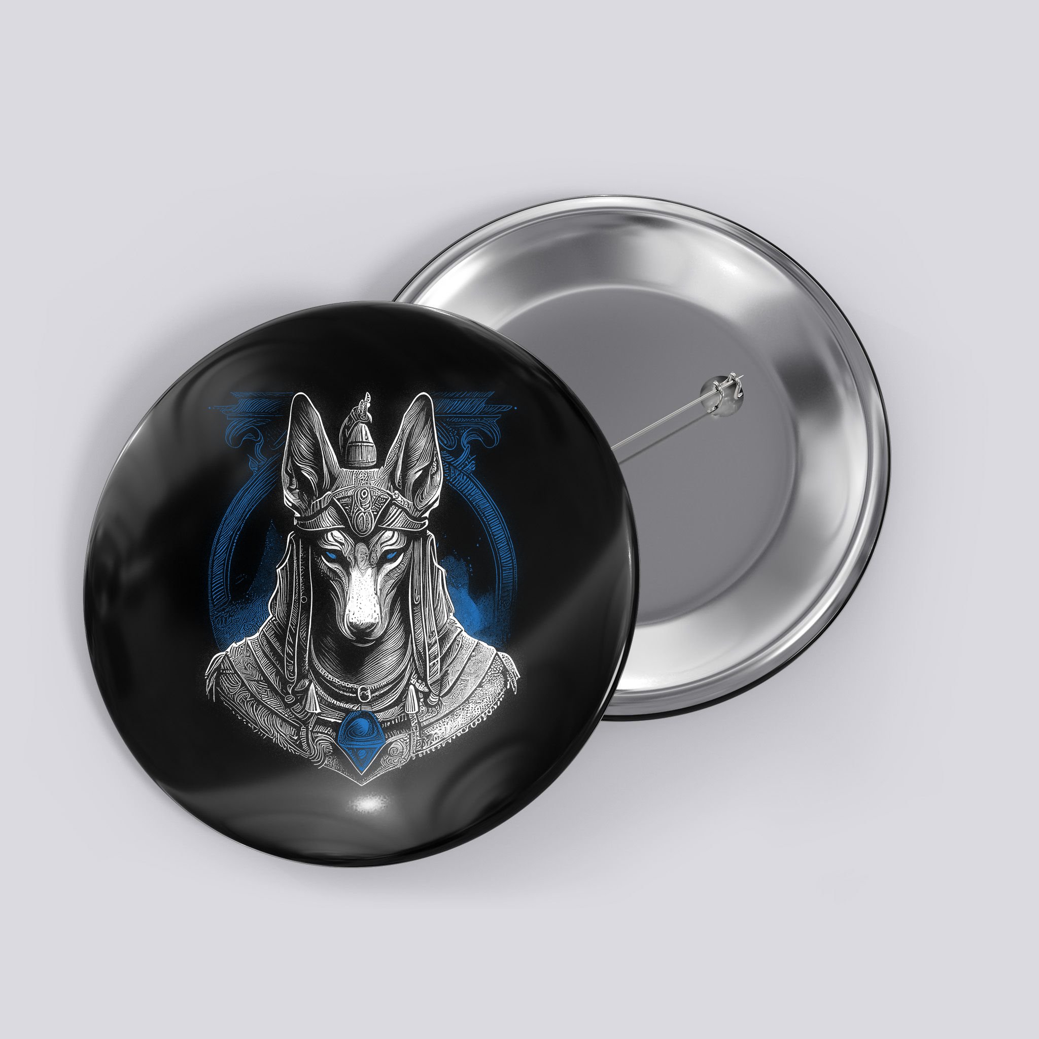 Anubis Egyptian God Realistic Button