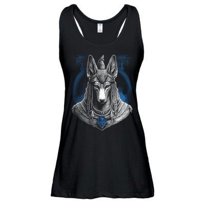 Anubis Egyptian God Realistic Ladies Essential Flowy Tank