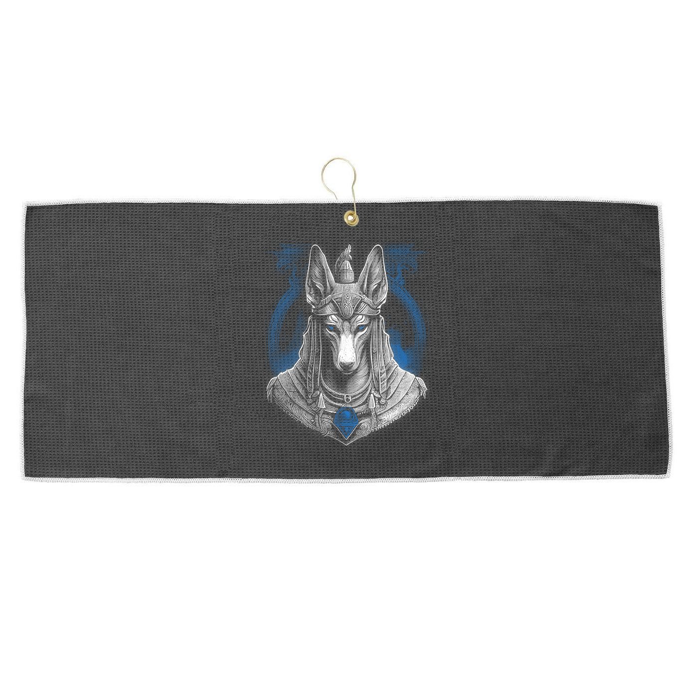 Anubis Egyptian God Realistic Large Microfiber Waffle Golf Towel