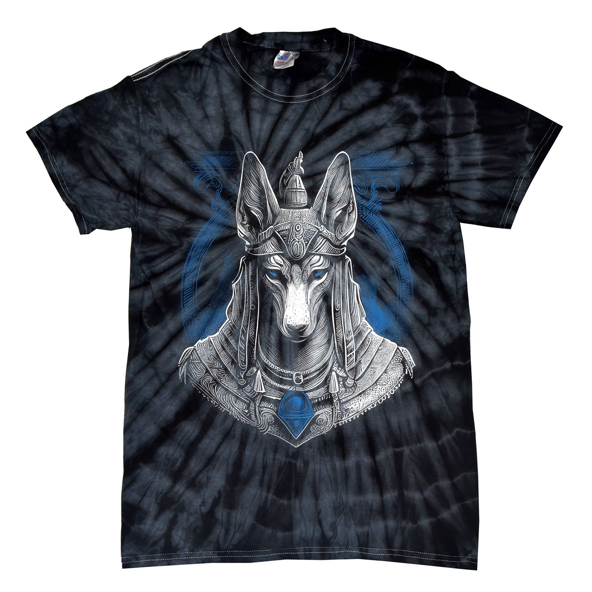 Anubis Egyptian God Realistic Tie-Dye T-Shirt