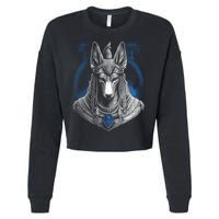Anubis Egyptian God Realistic Cropped Pullover Crew