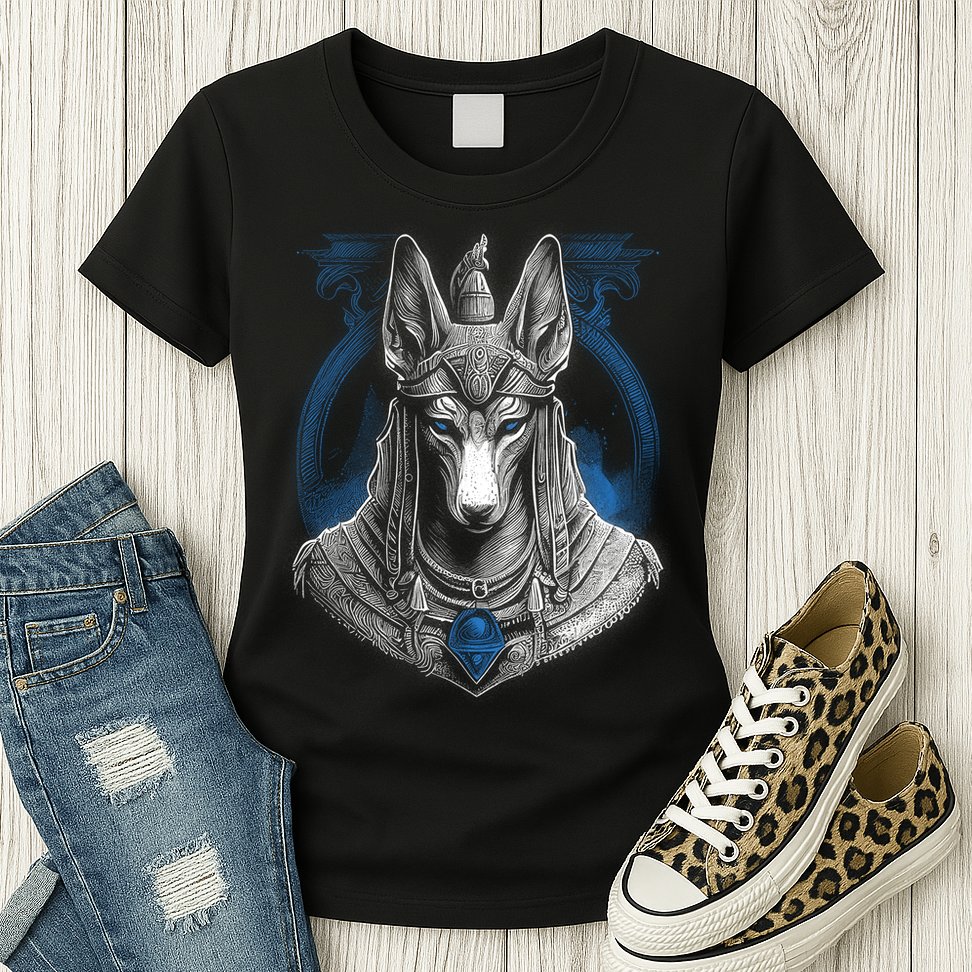 Anubis Egyptian God Realistic Womens T-Shirt