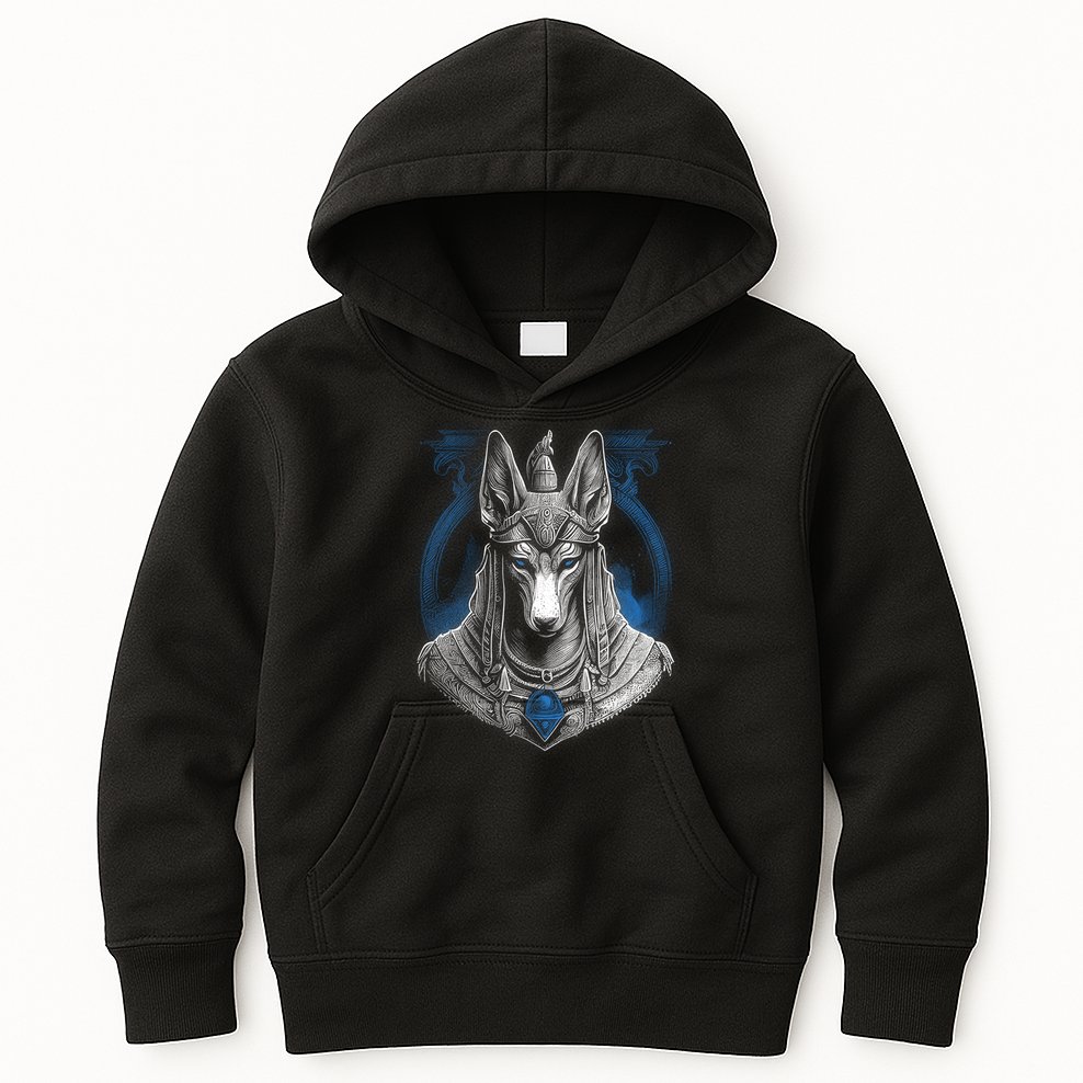 Anubis Egyptian God Realistic Kids Hoodie