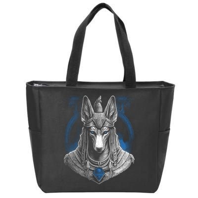 Anubis Egyptian God Realistic Zip Tote Bag