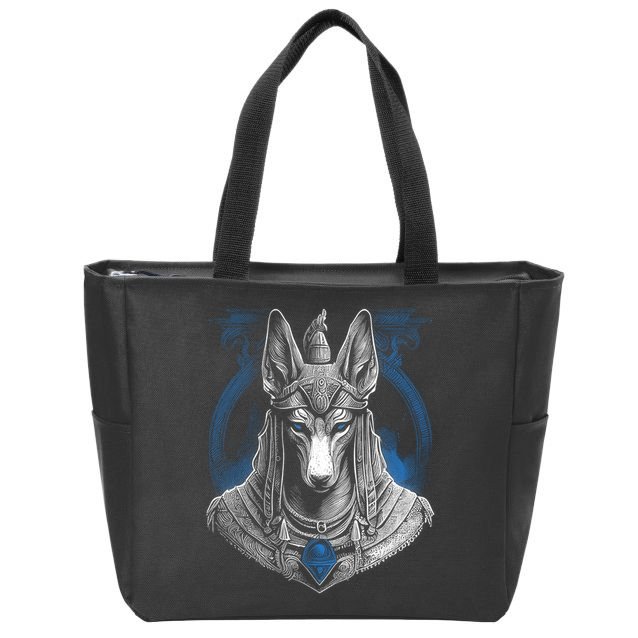 Anubis Egyptian God Realistic Zip Tote Bag
