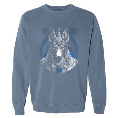 Anubis Egyptian God Realistic Garment-Dyed Sweatshirt