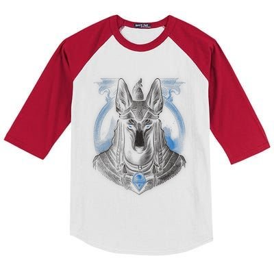 Anubis Egyptian God Realistic Kids Colorblock Raglan Jersey