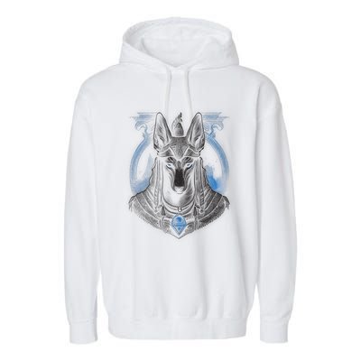 Anubis Egyptian God Realistic Garment-Dyed Fleece Hoodie