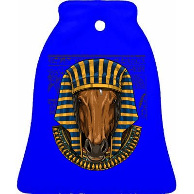 Ancient Egyptian Goddess Horse Pyramid Horse Lover Cow Gift Ceramic Bell Ornament