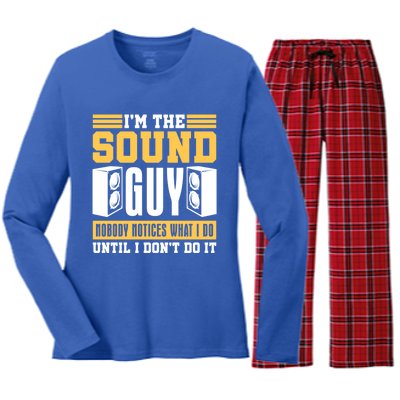 Audio Engineer Gift Music Producer Sound Speaker Engineer Gift Women's Long Sleeve Flannel Pajama Set 