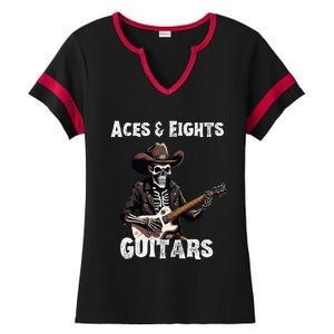 Aces & Eights Guitars Strum With Swagger Ladies Halftime Notch Neck Tee