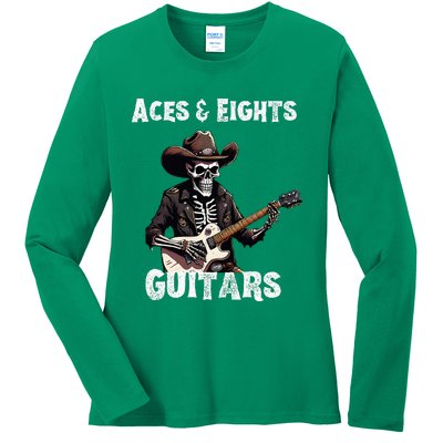 Aces & Eights Guitars Strum With Swagger Ladies Long Sleeve Shirt