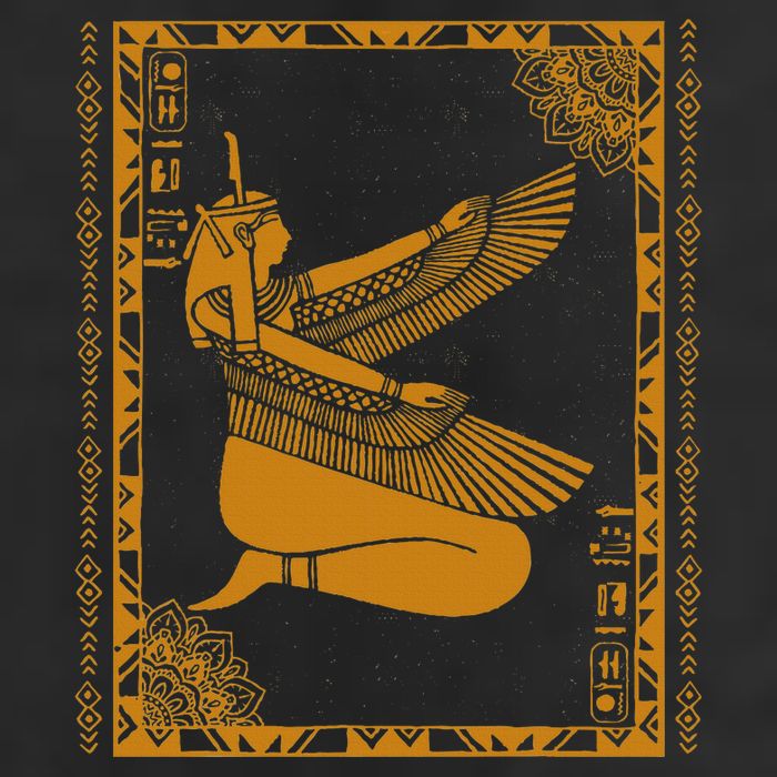 Ancient Egypt Goddess Maat Ma’At Egyptian Kemet 7 Panel Mesh Trucker Snapback Hat