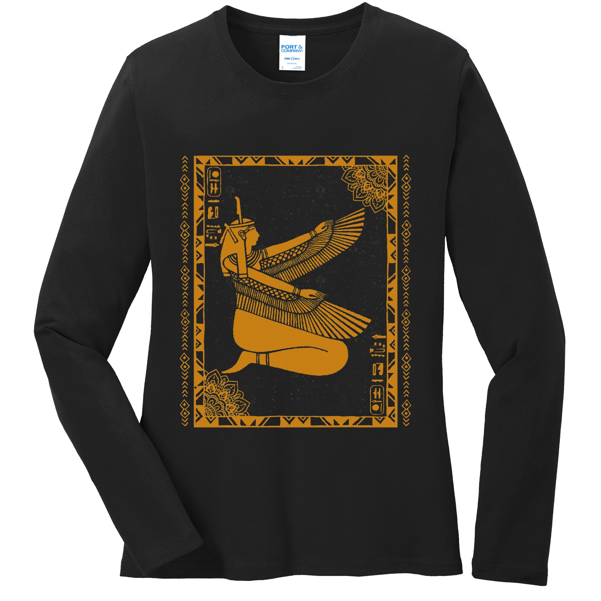 Ancient Egypt Goddess Maat Ma’At Egyptian Kemet Ladies Long Sleeve Shirt