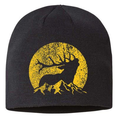 American Elk Hunter Dad Vintage Retro Bow Hunting Gift Sustainable Beanie