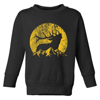 American Elk Hunter Dad Vintage Retro Bow Hunting Gift Toddler Sweatshirt